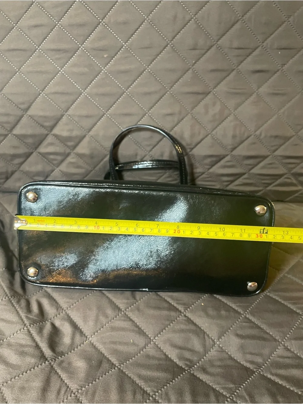 Coach Black Patent Leather Cora Glen Plaid Dome Satchel with Burgundy Accents